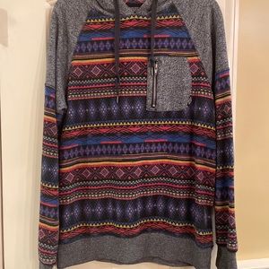 Empyre Surplus Pullover With Hoodie Mens S Southwest Aztec Design